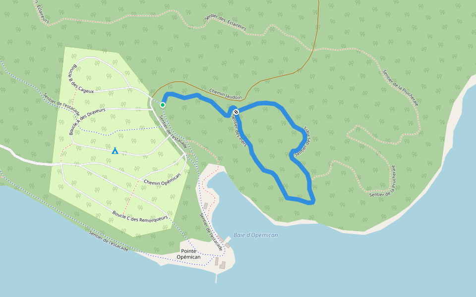 Sentier des Piers walking route map in Témiscaming