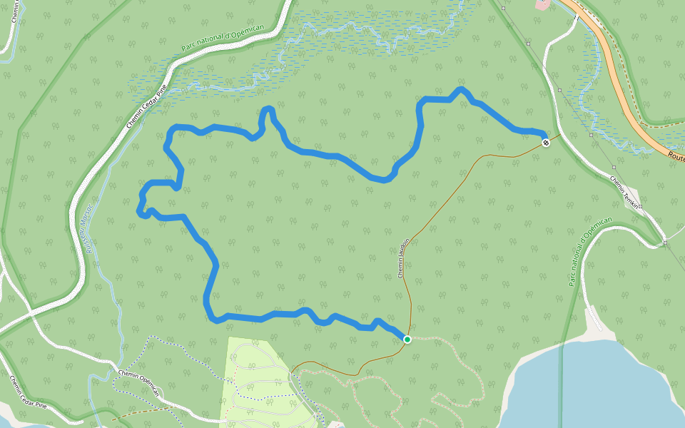 Sentier des  Éclaireurs walking route map in Témiscaming