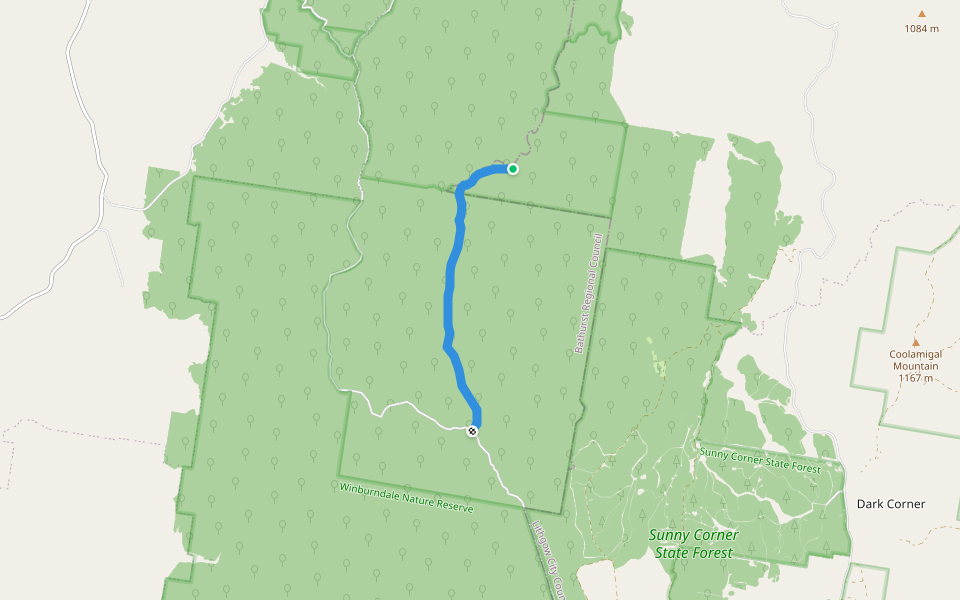 Palmers Oakey Trail walking route map in Winburndale