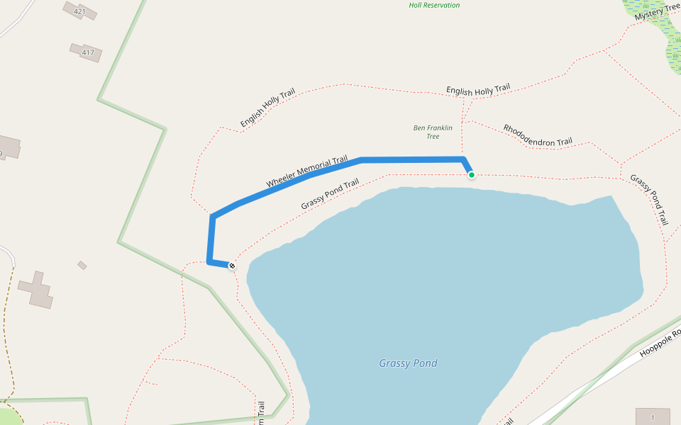 Wheeler Memorial Trail walking route map in Falmouth