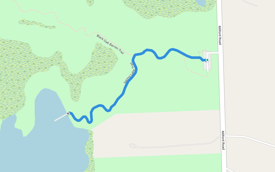 Spring Lake Trail walking route map in Holly