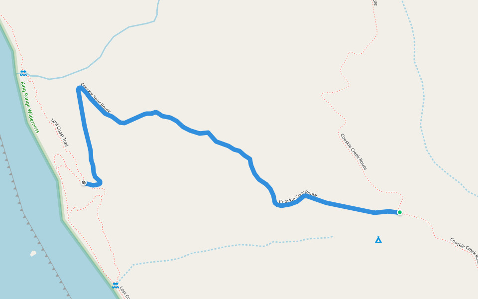 Cooskie Spur Trail walking route map in Petrolia