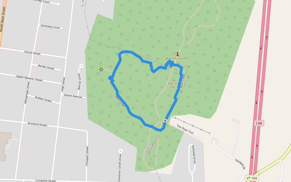 Main Loop walking route map in Saint Albans City
