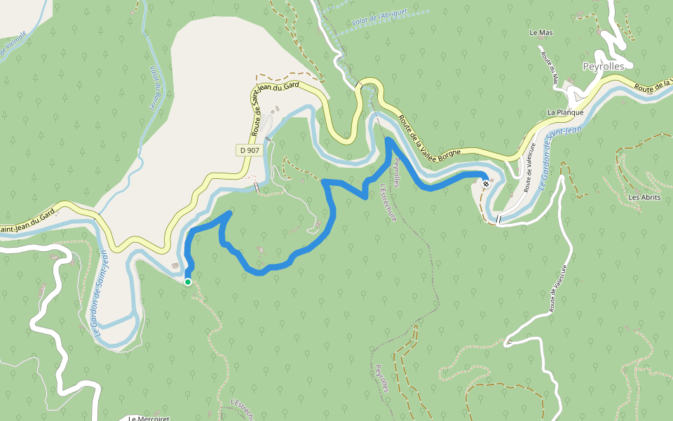 Ancien Chemin de Saint-André-de-Valborgne walking route map in L'Estréchure
