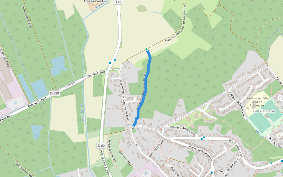 Sentier de Cagneux à Liancourt walking route map in Bailleval