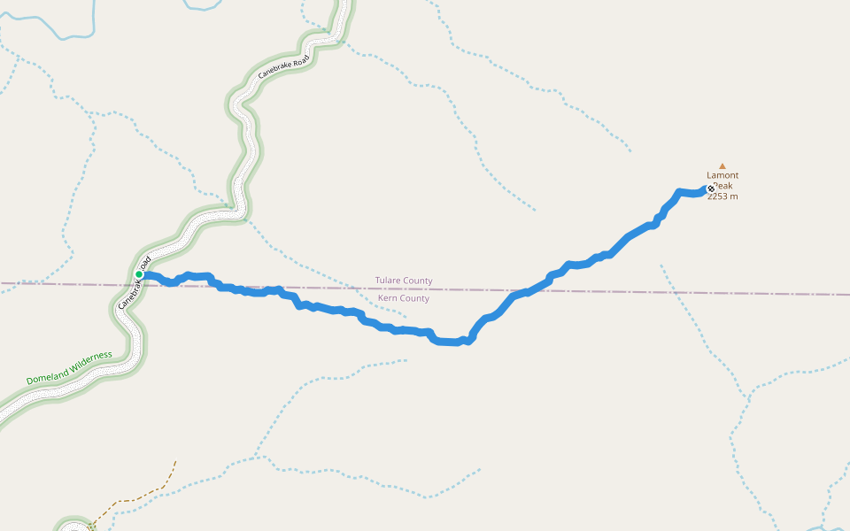 Lamont Peak Spur Trail walking route map in Onyx