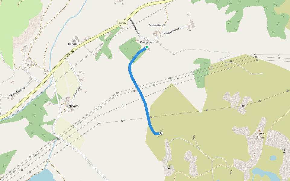 Sporaland walking route map in Sviland