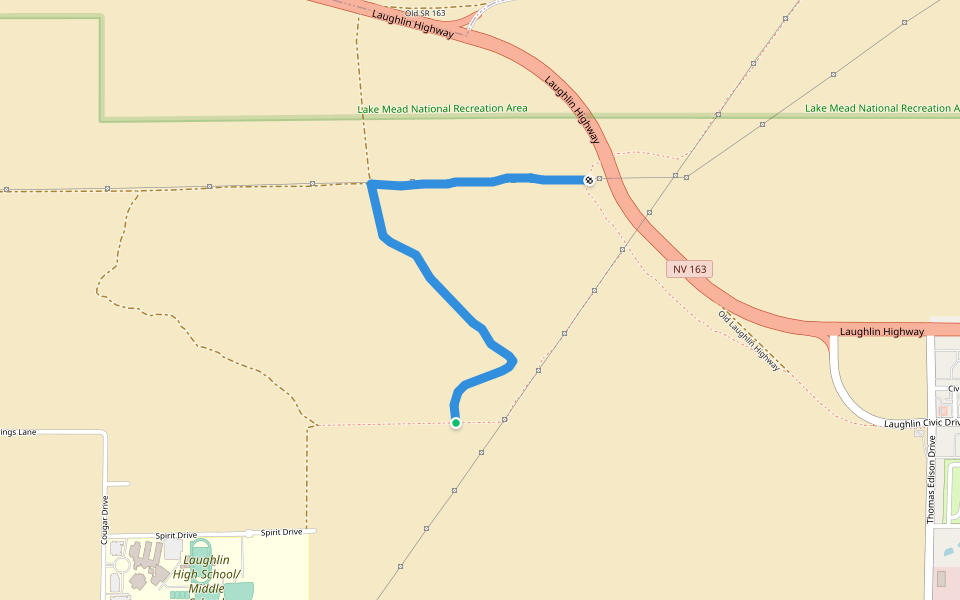 High Desert Trail walking route map in Laughlin