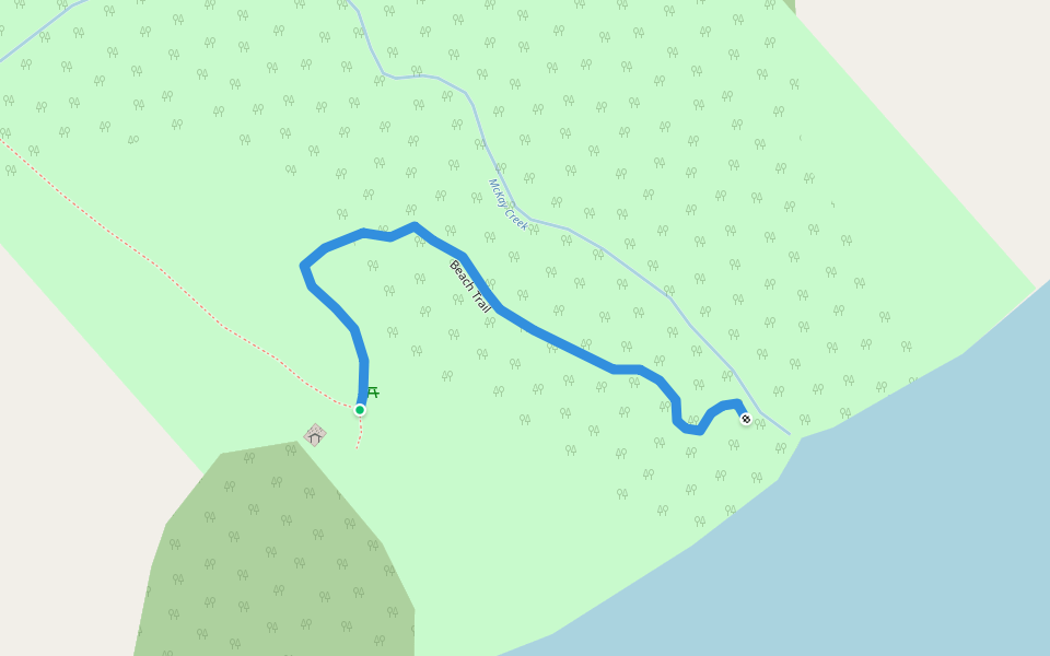 Beach Trail walking route map in West Lorne