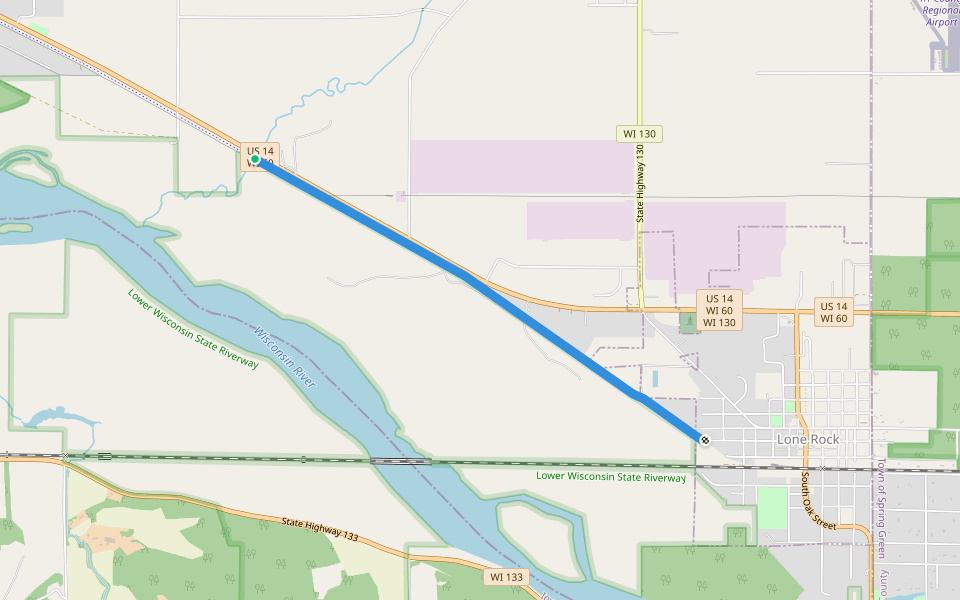 Pine River Trail walking route map in Lone Rock