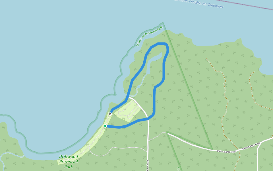 Oak Highland Trails walking route map in Stonecliffe