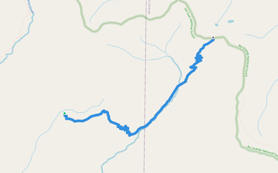 Indian Creek Trail walking route map in Chimney Rock