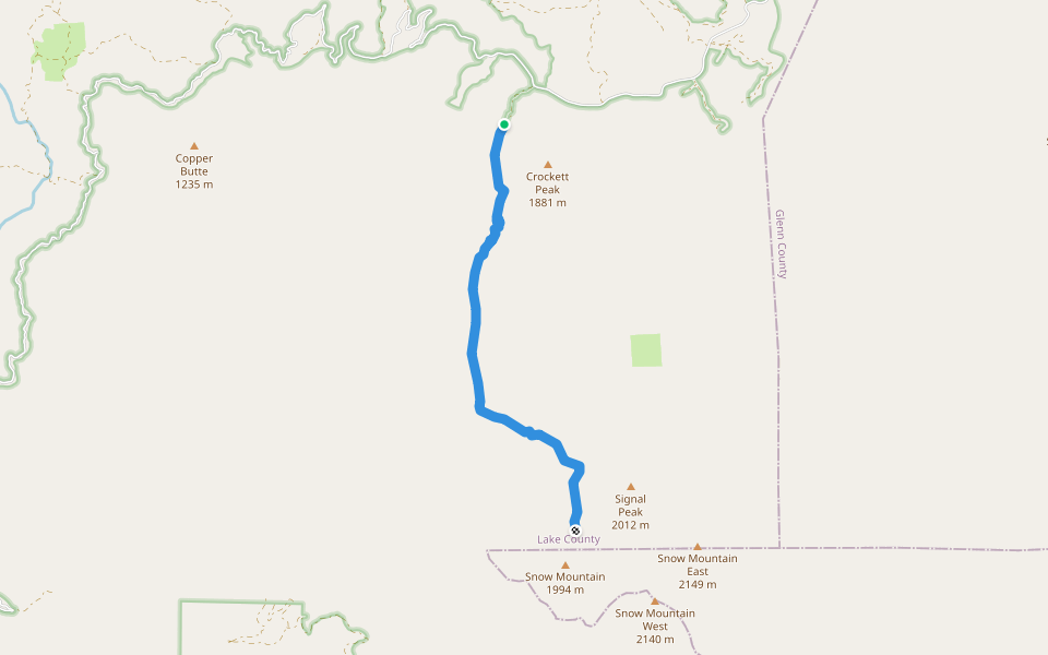 North Ridge Trail walking route map in Elk Creek