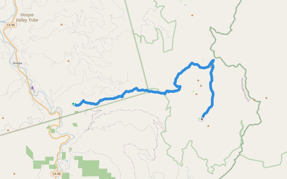Tish Tang A Tang Ridge walking route map in Willow Creek