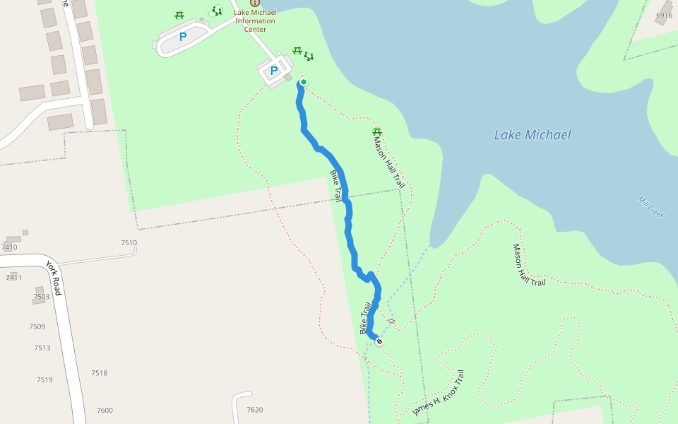 Bike Trail walking route map in Mebane