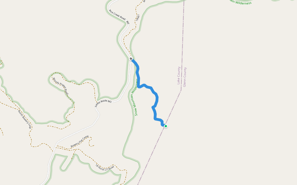 Bear Wallow Trail  (8W19) walking route map in Elk Creek