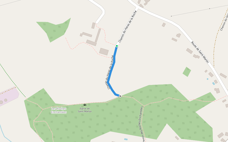 Chemin du Haras de la Roche walking route map in Excideuil