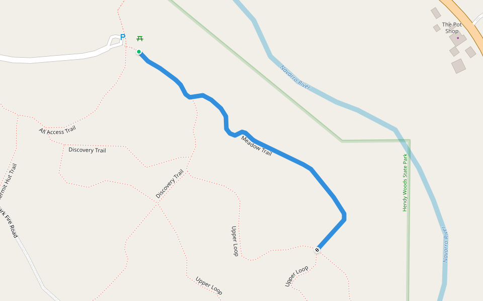 Meadow Trail walking route map in Philo