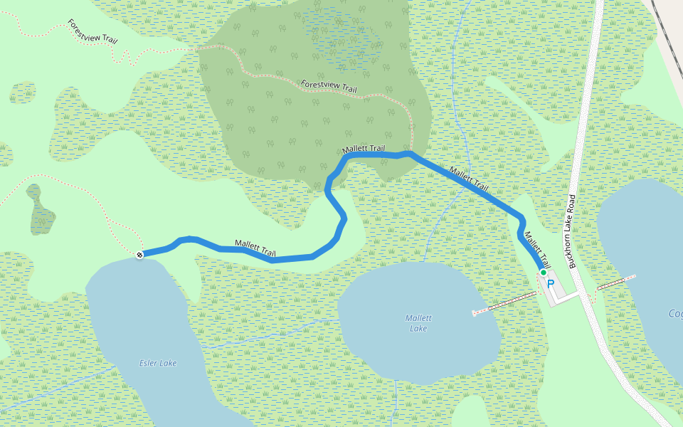 Mallett Trail walking route map in Holly
