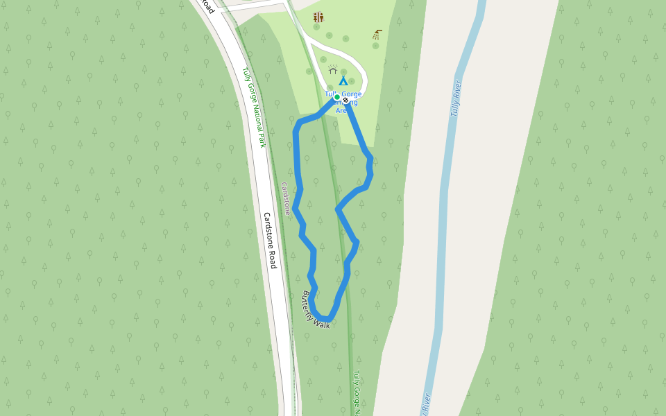 Butterfly Walk walking route map in Cardstone