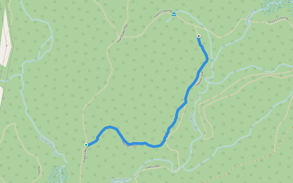 Hannes' Trail walking route map in Goulais River