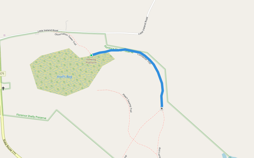 Connector Trail walking route map in Starrucca