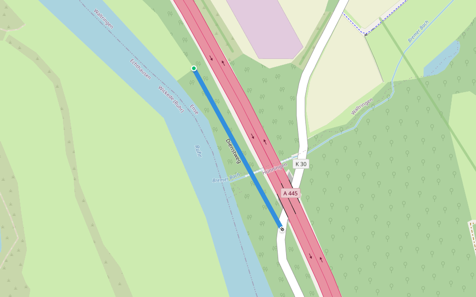 Dienstweg walking route map in Ense