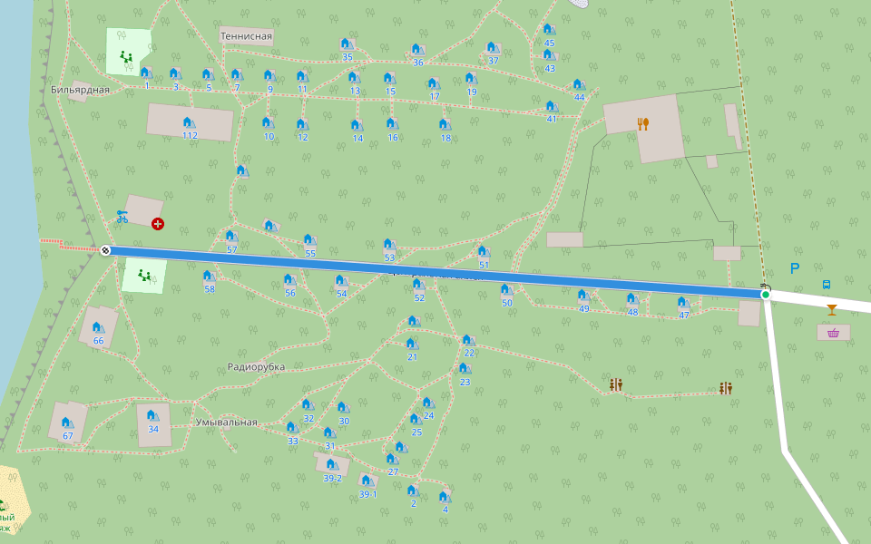 Центральная аллея walking route map in Yal'chik