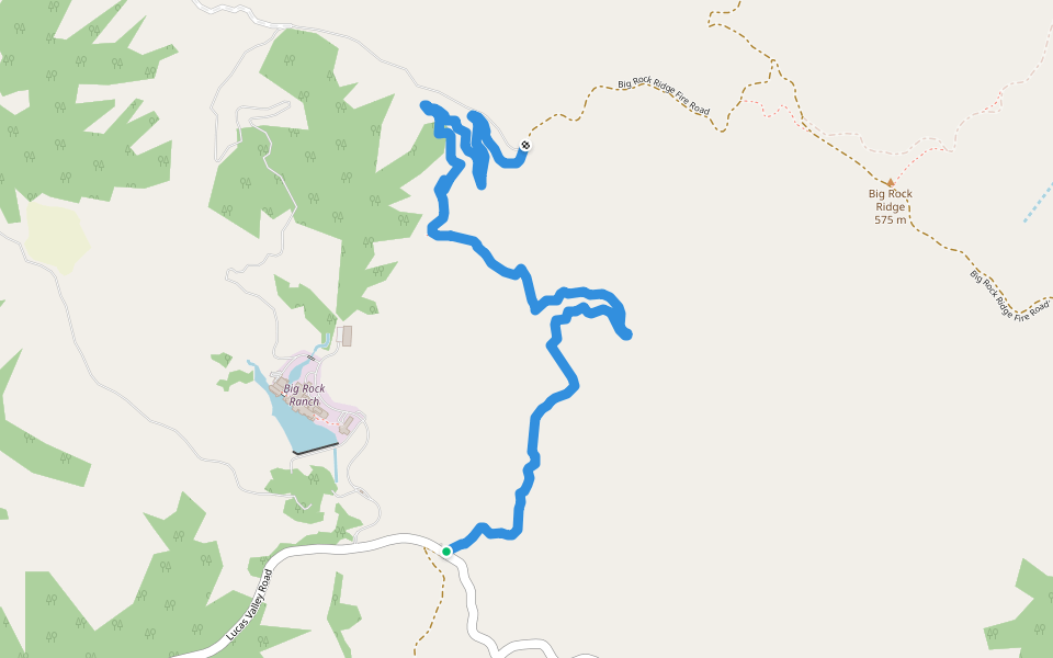 Big Rock Trail walking route map in Nicasio