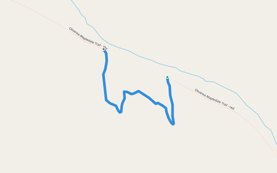 Oliverea-Mapledale Trail walking route map in Big Indian