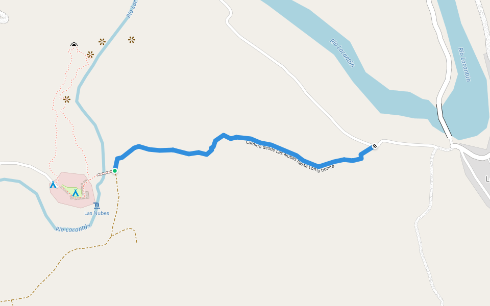 Camino desde Las Nubes hasta Loma bonita walking route map in Las Nubes