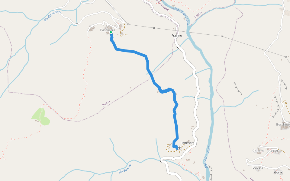 sentiero naturalistico walking route map in Pasturera