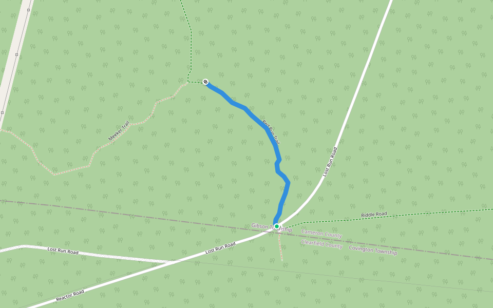 Red Run Trail walking route map in Driftwood