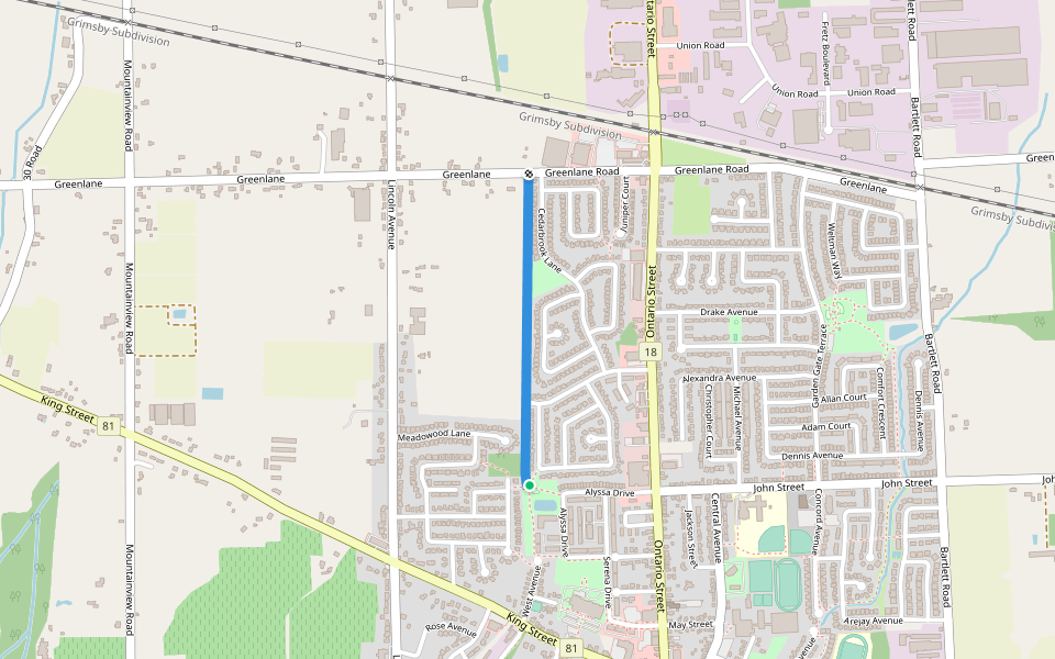 Konkle Creek Trail walking route map in Lincoln