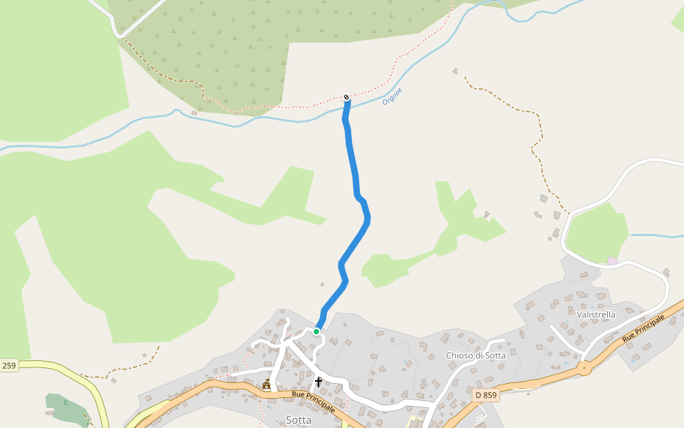 Ancien Chemin de Pietralonga-Filippi walking route map in Sotta