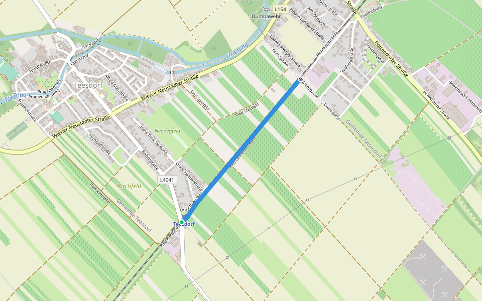 Ried Gesteine/Gsuch walking route map in Teesdorf