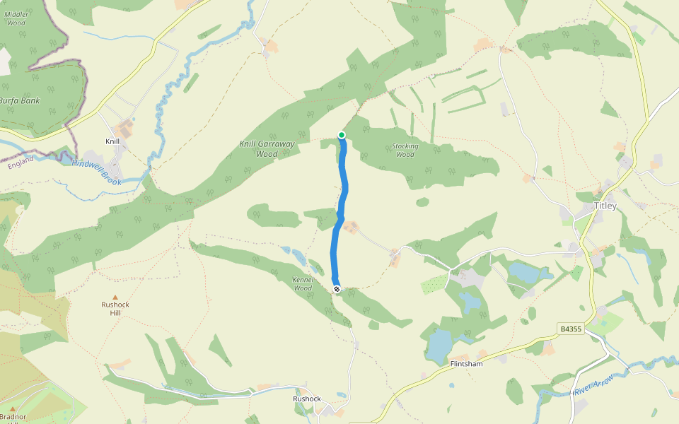 Gorsty Dole walking route map in Nash