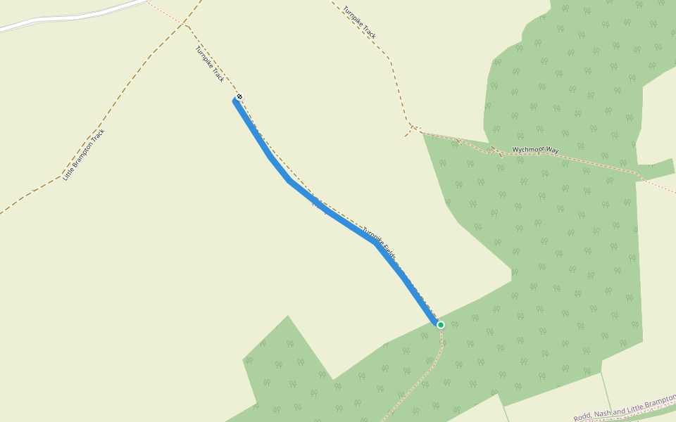 Turnpike Fields walking route map in Nash