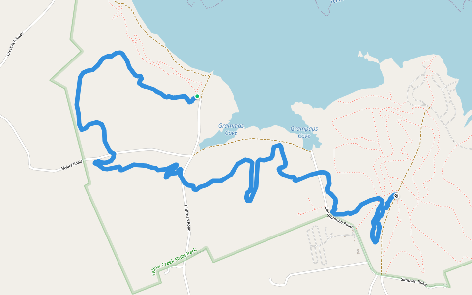 Simpson Trail walking route map in Indiana