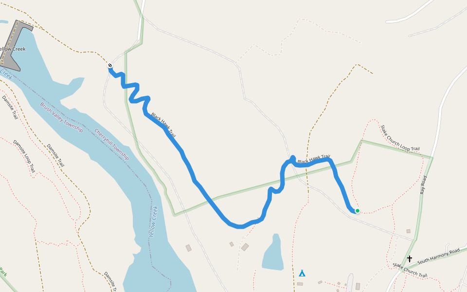 Black Hawk Trail walking route map in Penn Run