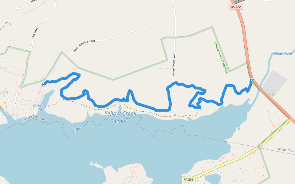 Handlers Long Haul Trail walking route map in Penn Run