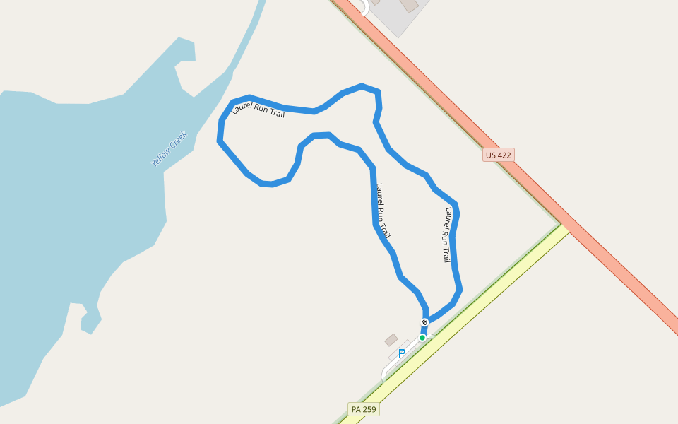 Laurel Run Trail walking route map in Penn Run