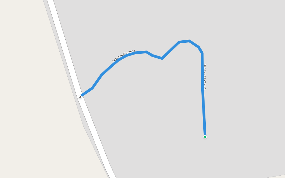 Заречная улица walking route map in Ivanovka