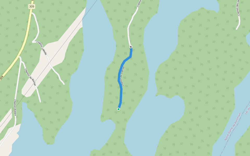 Chemin de la Brise walking route map in Notre-Dame-de-Pontmain