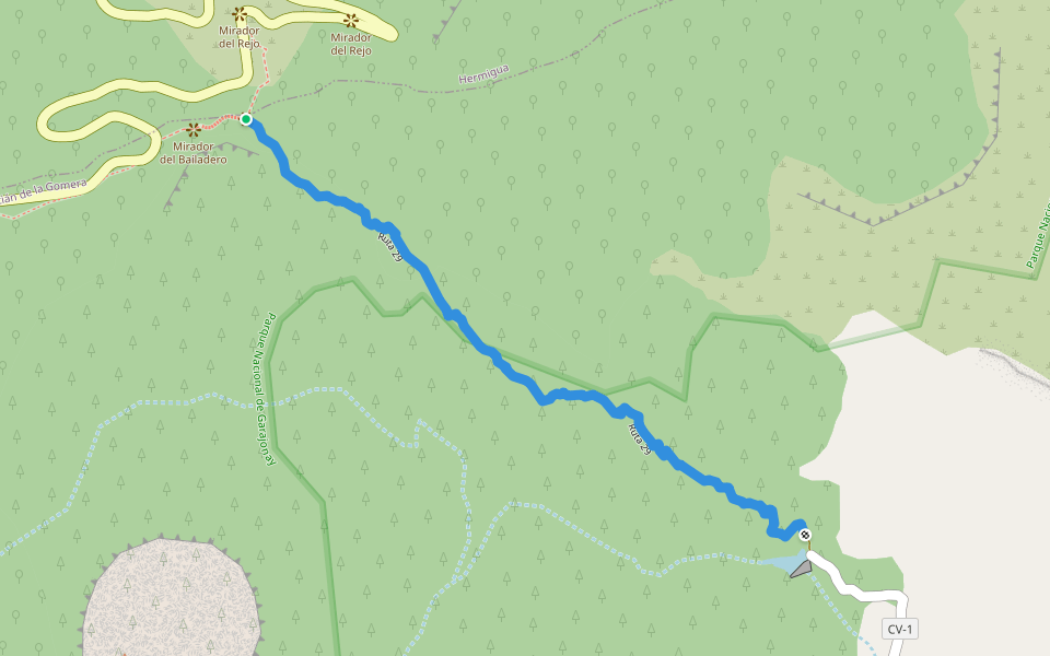 Ruta 29 walking route map in Hermigua