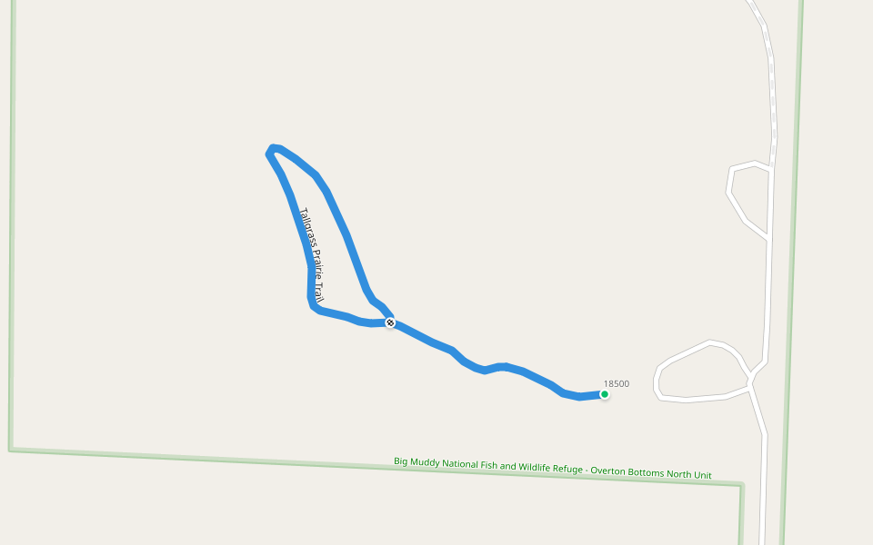 Tallgrass Prairie Trail walking route map in Boonville