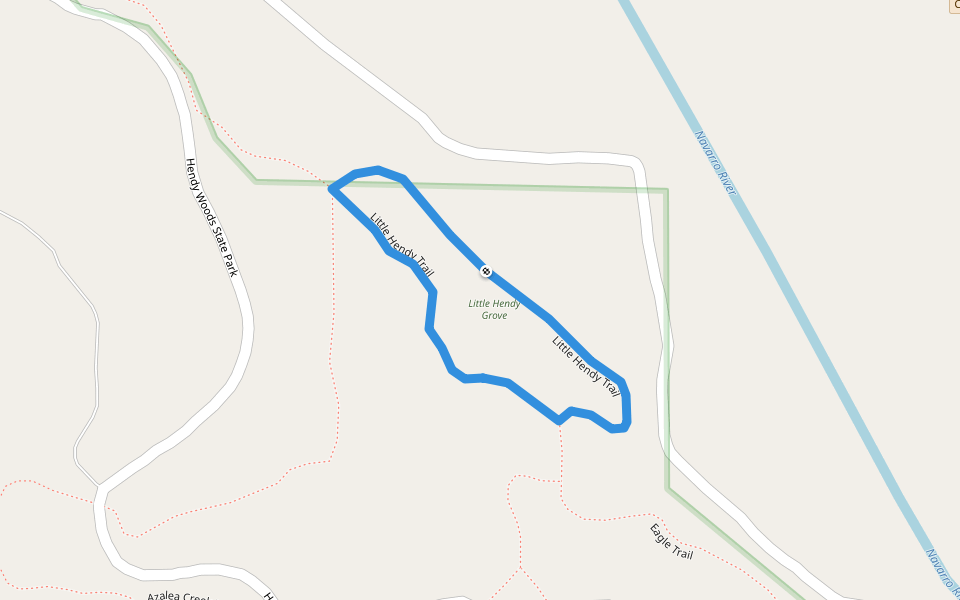 Little Hendy Trail walking route map in Philo