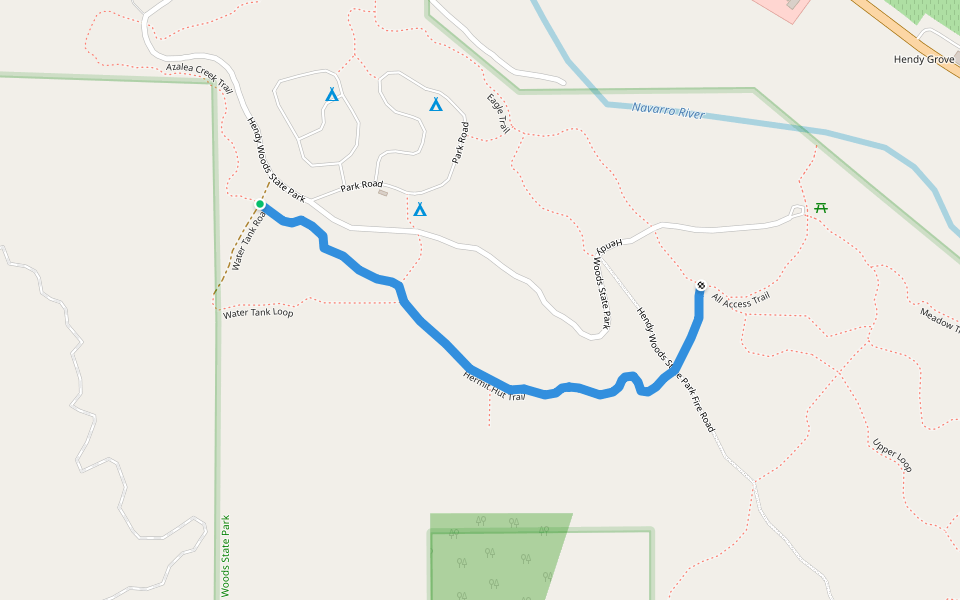 Hermit Hut Trail walking route map in Philo