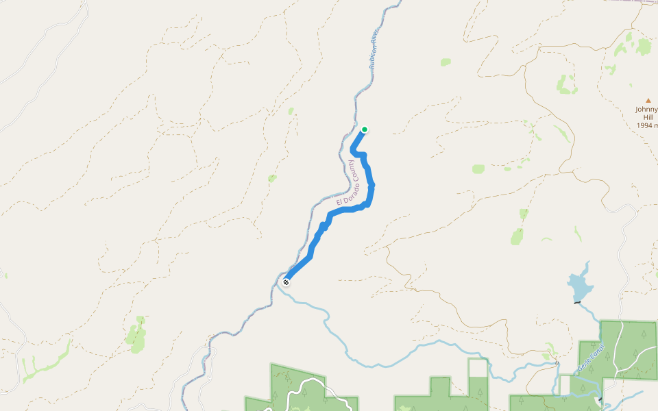 Rubicon Trail walking route map in Pacific House