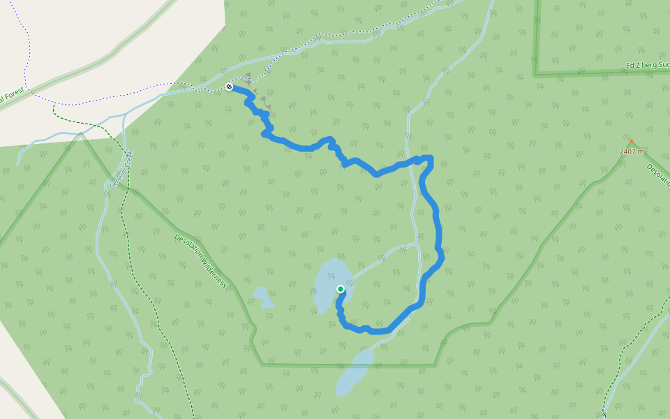 Lost Lake Trail walking route map in Tahoma